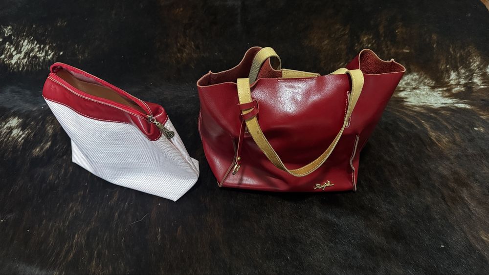 Mala Rufel vermelha em pele