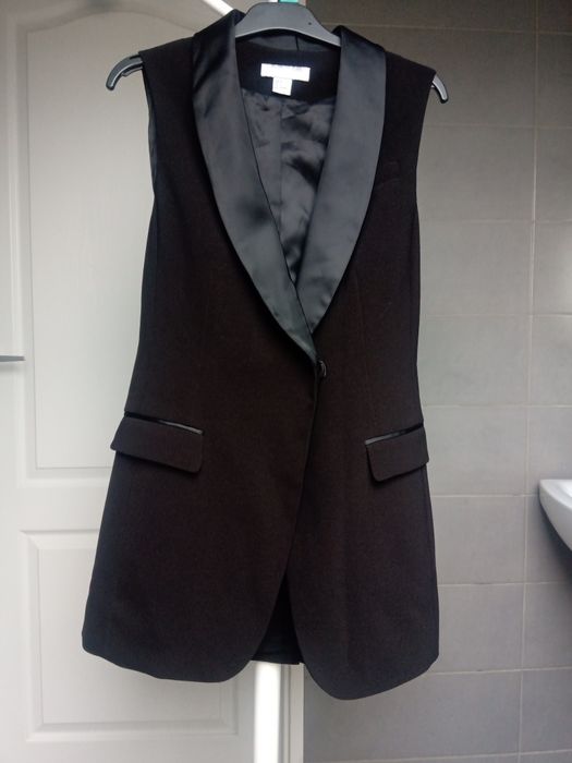 Czarna Kamizelka marynarkowa surdut frak