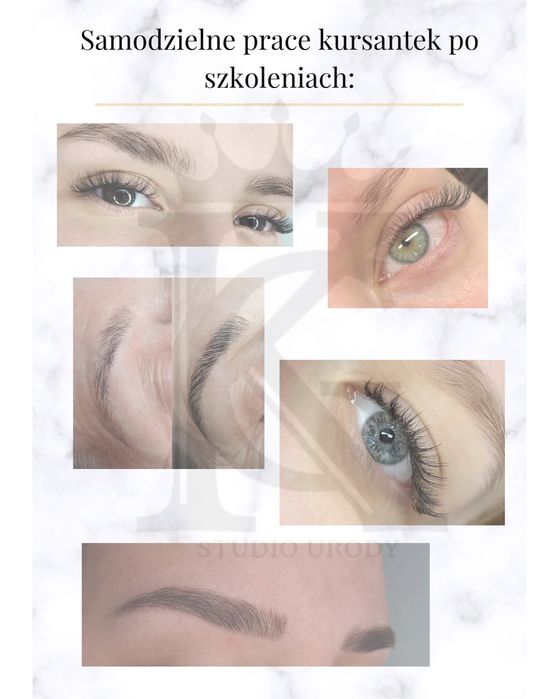 Rzęsy/ szkolenia ze stylizacji rzęs/ laminacji brwi/ henny pudrowej
