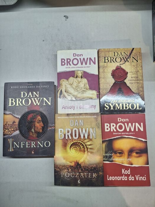 5x Dan Brown: Inferno, Początek, Anioły i demony, Zaginiony symbol,Kod