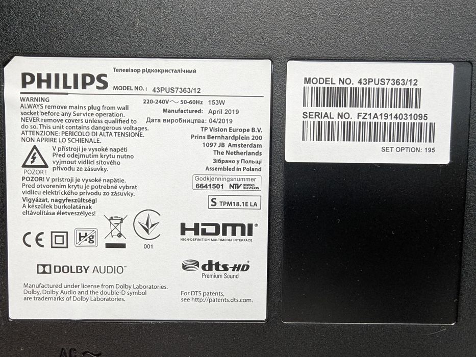 Philips 43PUS7363 4K Ultra HD  Android 8,  Ambilight XL ! 2019