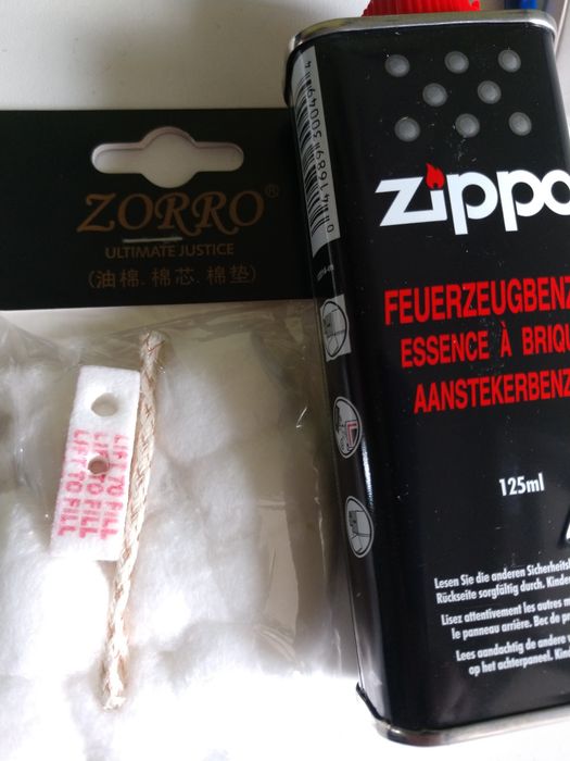 Комплект - Бензин zippo  + Кремінь оригинал+ фітіль китай+вата.