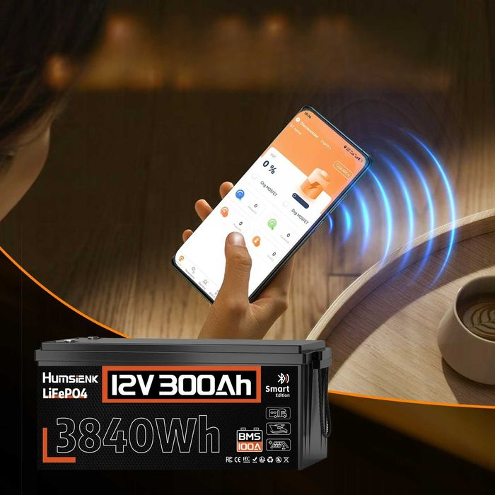 Акумулятор LiFePo4 Humsienk 12V 300Ah. Літій-залізо-фосфатний 3840Wh