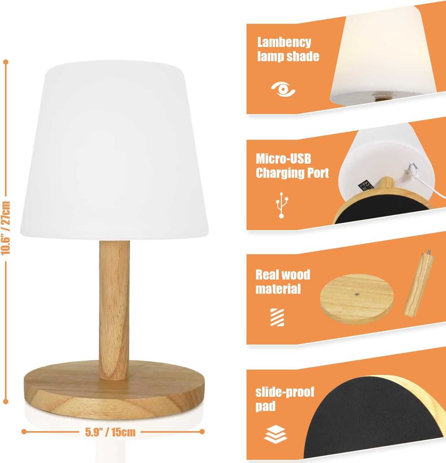 FUYO Akumulatorowa lampa stołowa LED