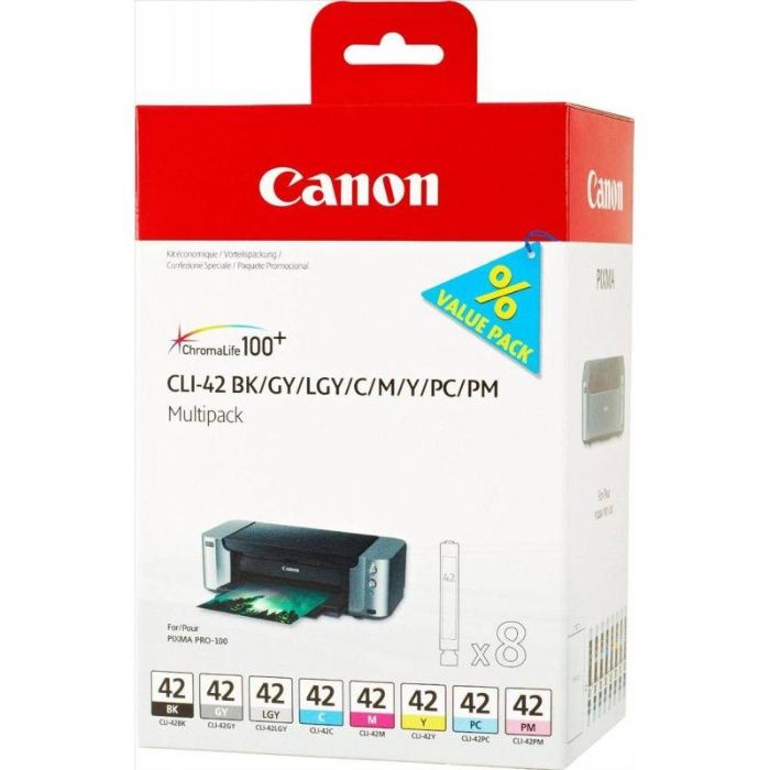 Zestaw tuszy CANON CLI-42 BK/GY/LGY/C/M/Y/PC/PM Multipack