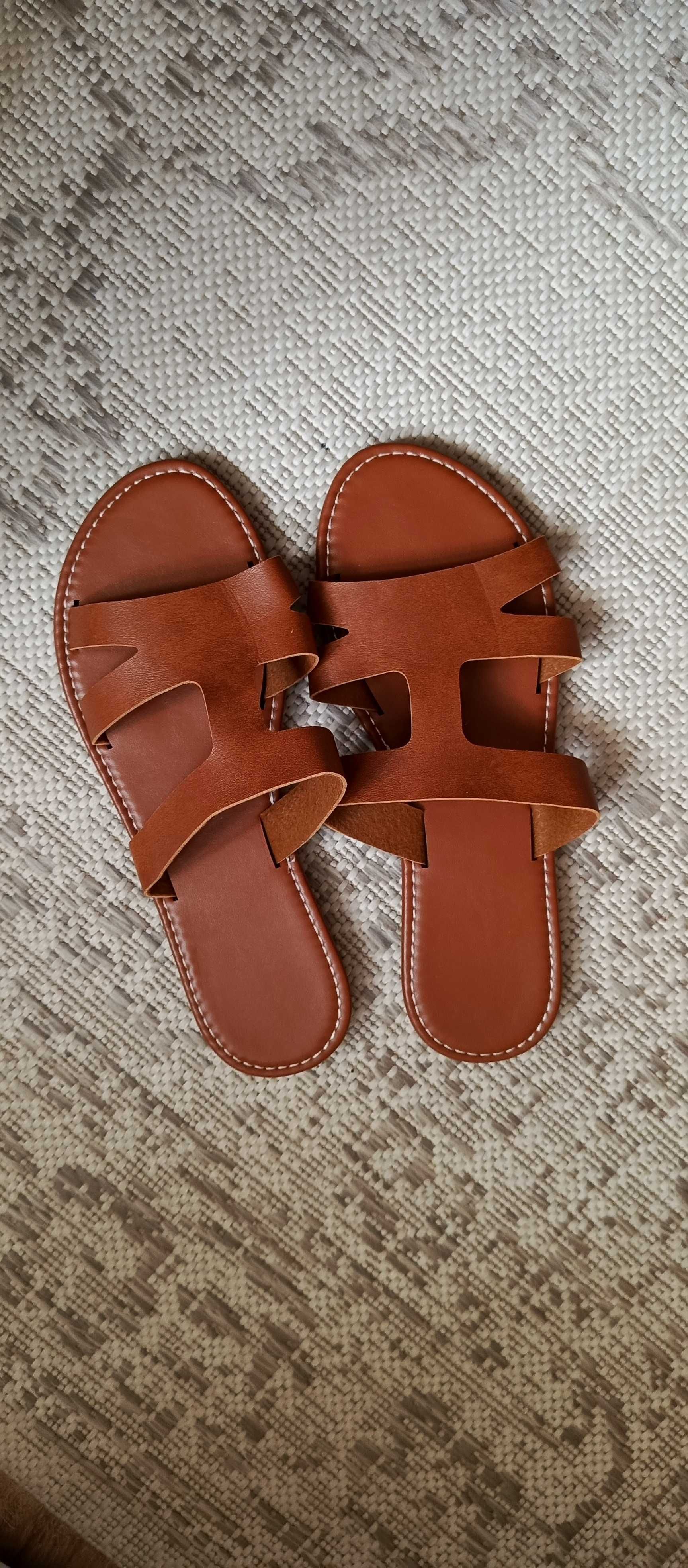 Klapki 39 camel nowe