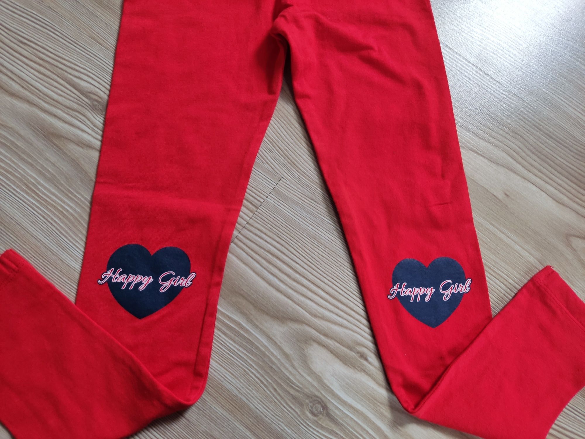 Nowe Legginsy czwrwone 128