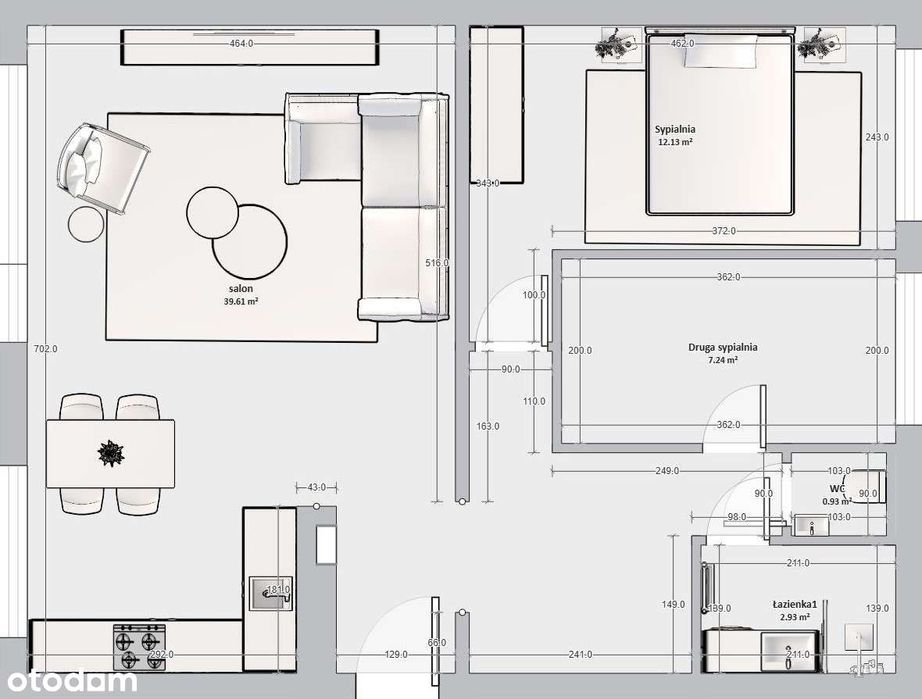 Przy Metrze Imielin - 3 pokoje + widna kuchnia