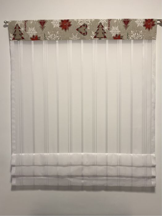 Ekran Panel firanka świąteczna choinka serce śnieżynka