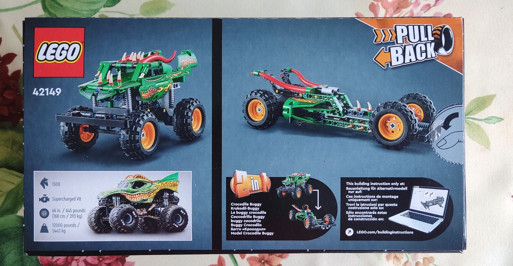 LEGO TECHNIC 42149 Monster Jeam 2 w 1 napęd Pull Back