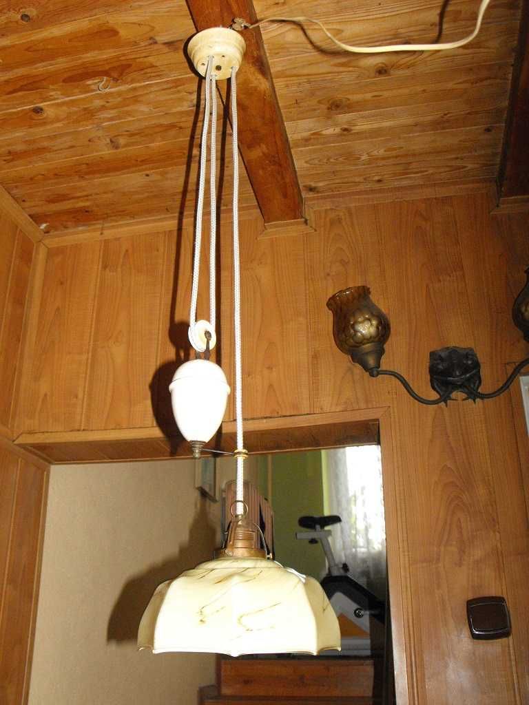 Stara lampa z przeciwwagą do kuchni lub jadalni. Dostawa gratis