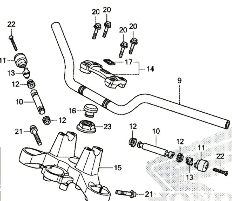 Peso guiador moto honda