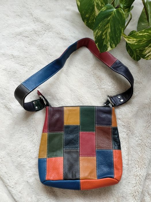 Skórzana Octopus kolorowa torba na ramię listonoszka stylowa oryginaln