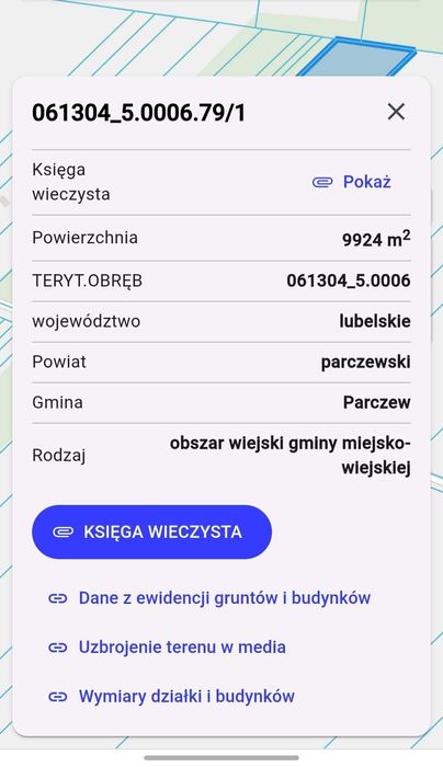 Działka rolna z możliwością zabudowy zagrodowej