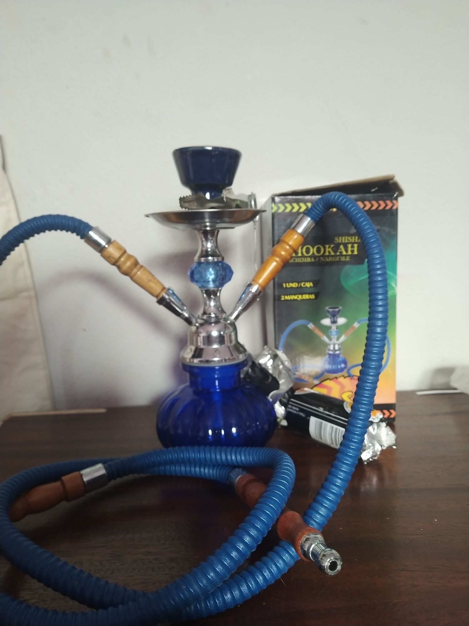 Shisha de vidro azul