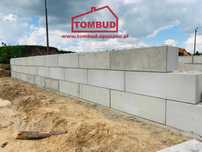 Mur oporowy, ściana betonowa, klocki betonowe