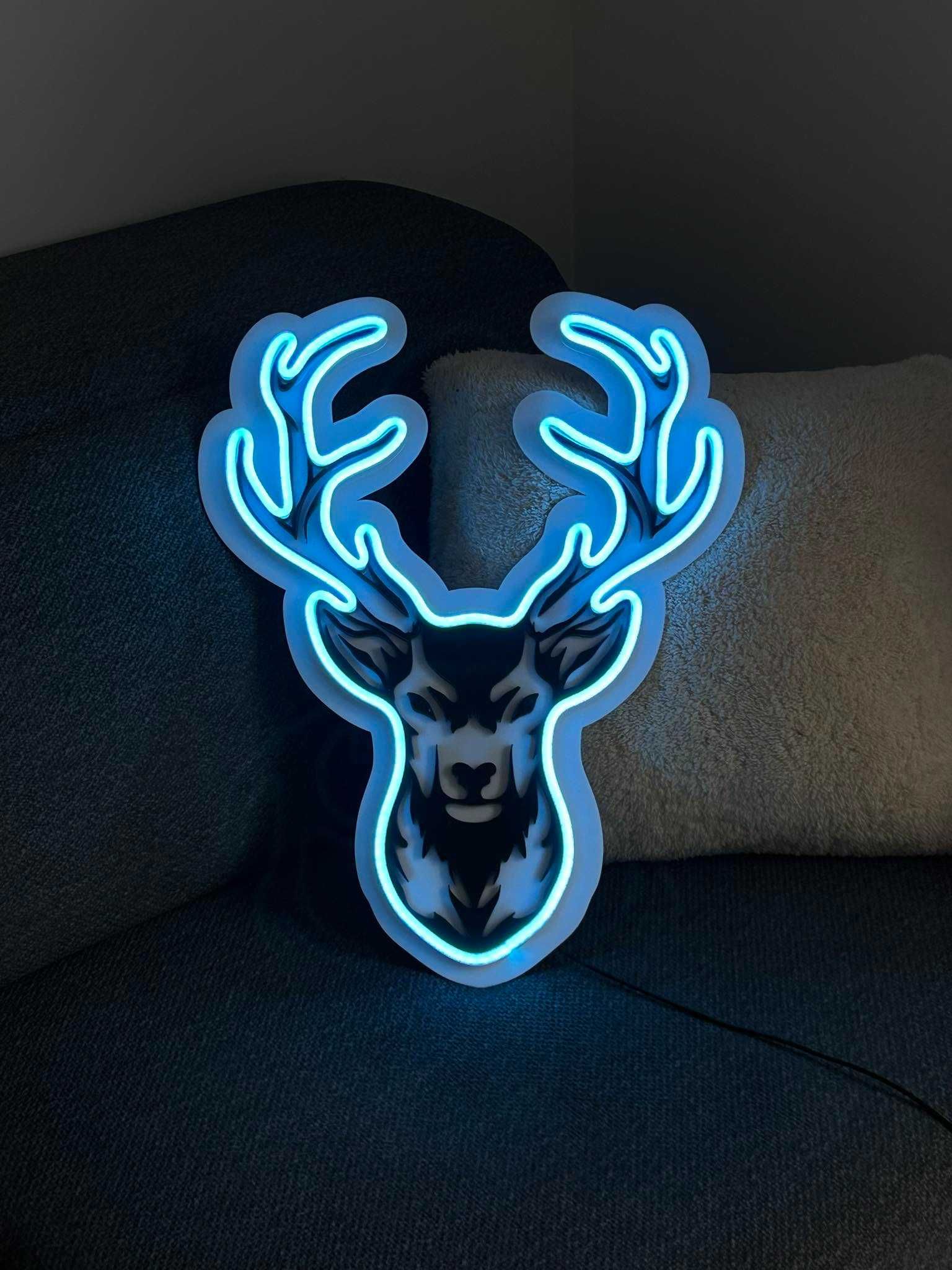 Obraz Neon/Led Jeleń Król Lasu