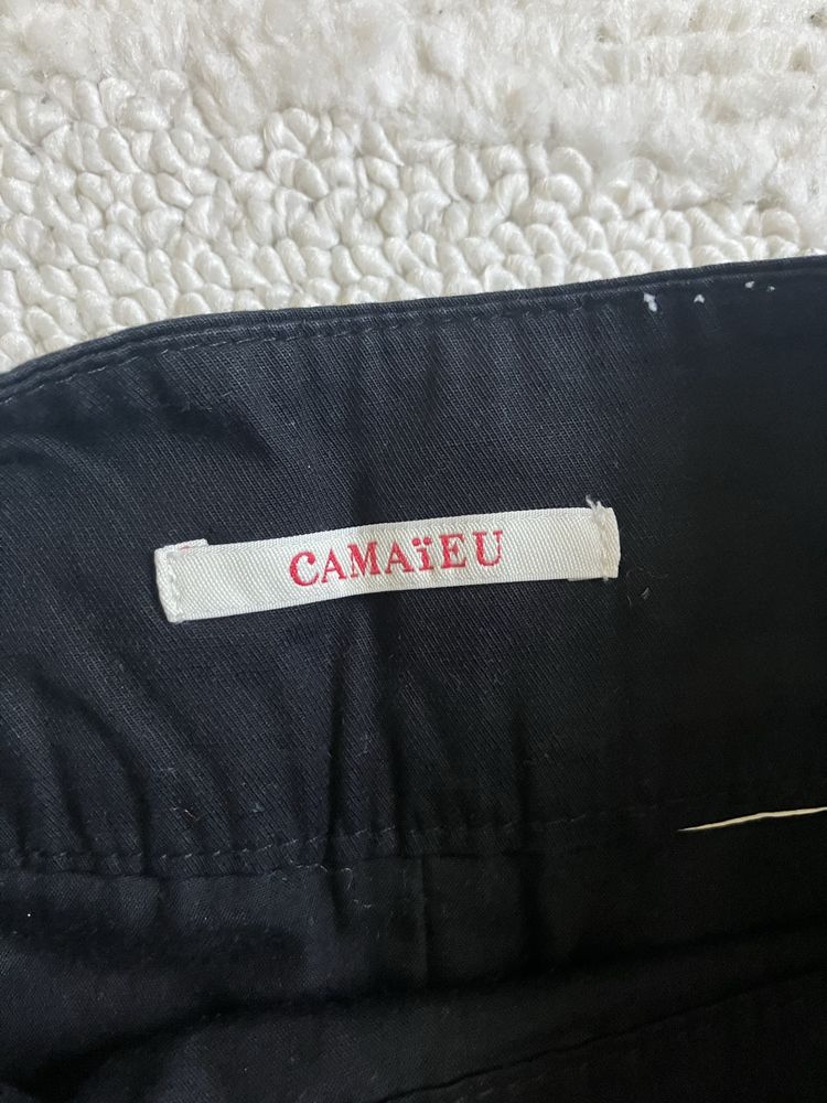 Czarna krótka spódnica, z kieszeniami, Camaieu, rozmiar S/M