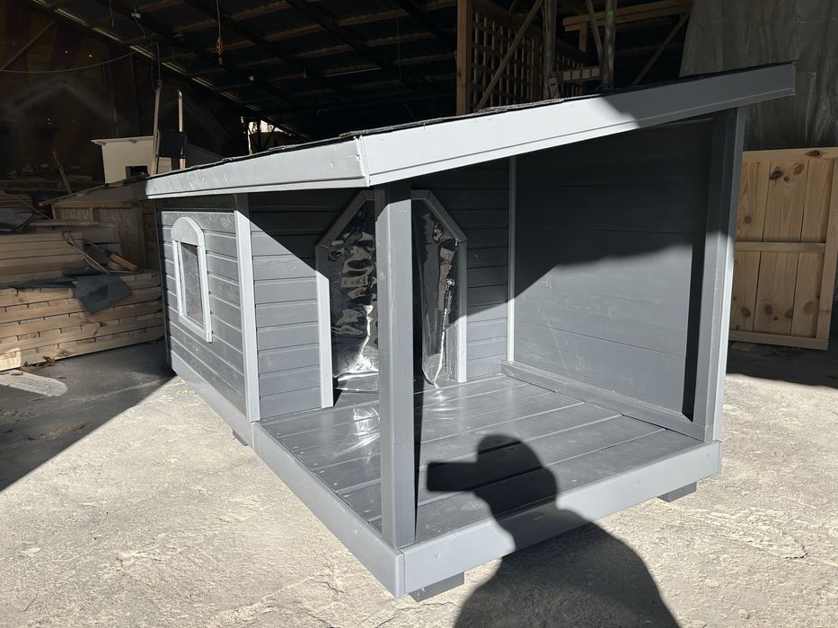 Велика утеплена буда для великих порід собак будка псам песикам собаці