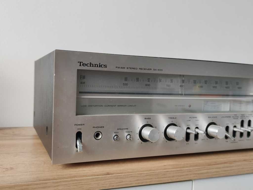 Technics SA-400 analogowy amplituner aluminiowy front vintage audio