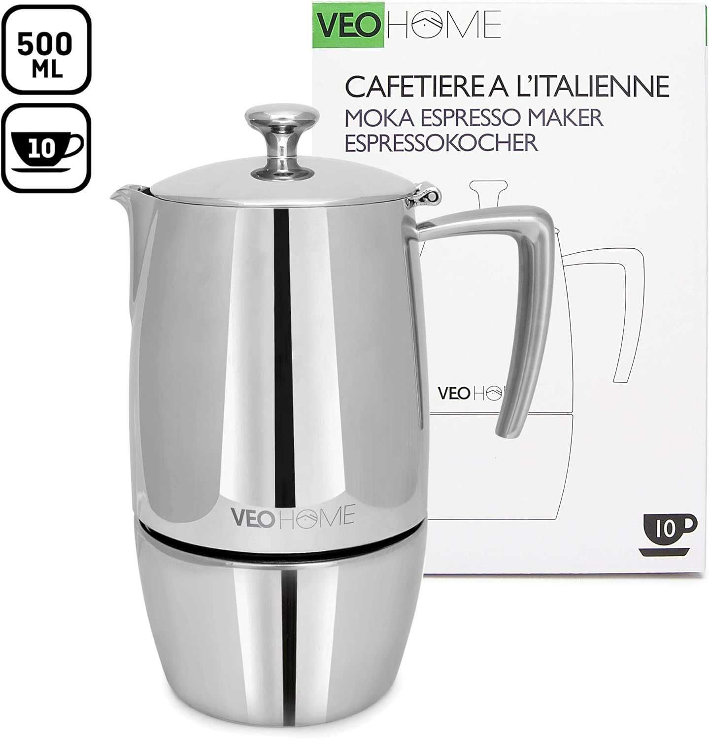 Zaparzacz do espresso Kawiarka VeoHome Mokka 500ml Dzbanek Indukcja