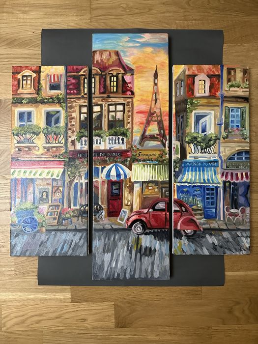 Триптих. Париж. Картина олією