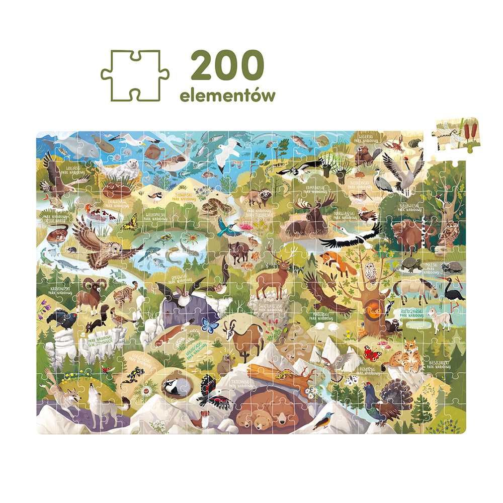 CZUCZU DZIKIE PUZZLE parki narodowe 200 elementów CZU CZU