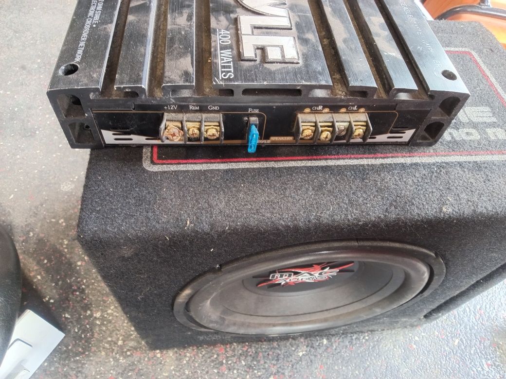 Subwoofer 25 cm Max audio Pyle wzmacniacz