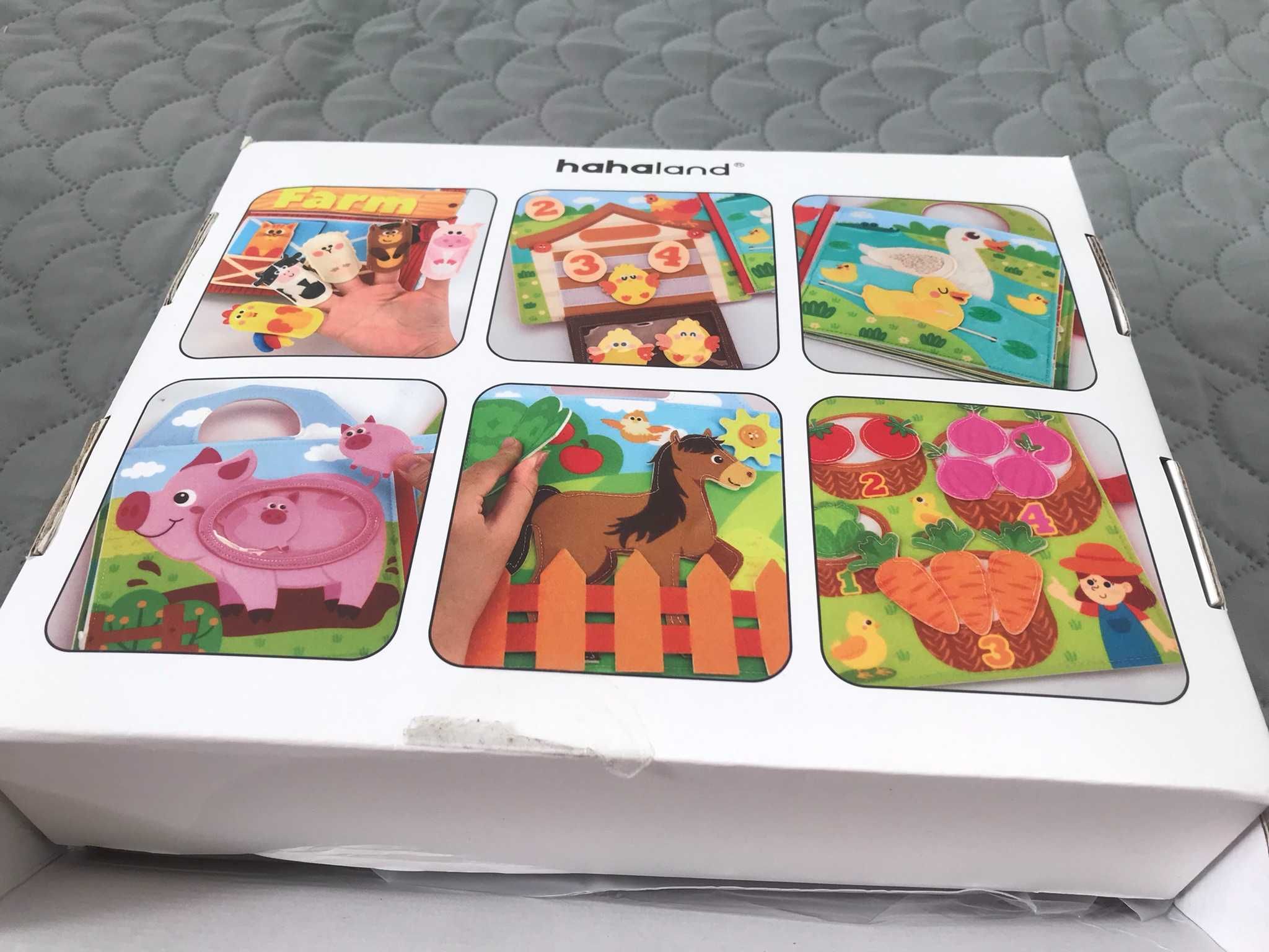 Ksiązeczka sensoryczna edukacyjna filcowa Farma + GRATIS