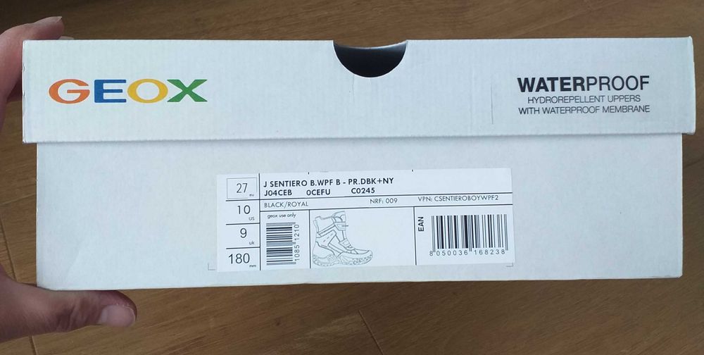 Buty zimowe ocieplane wodoodporne śniegowce GEOX 27 czarne granatowe
