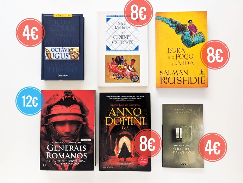 Livros de história e outros em excelente estado