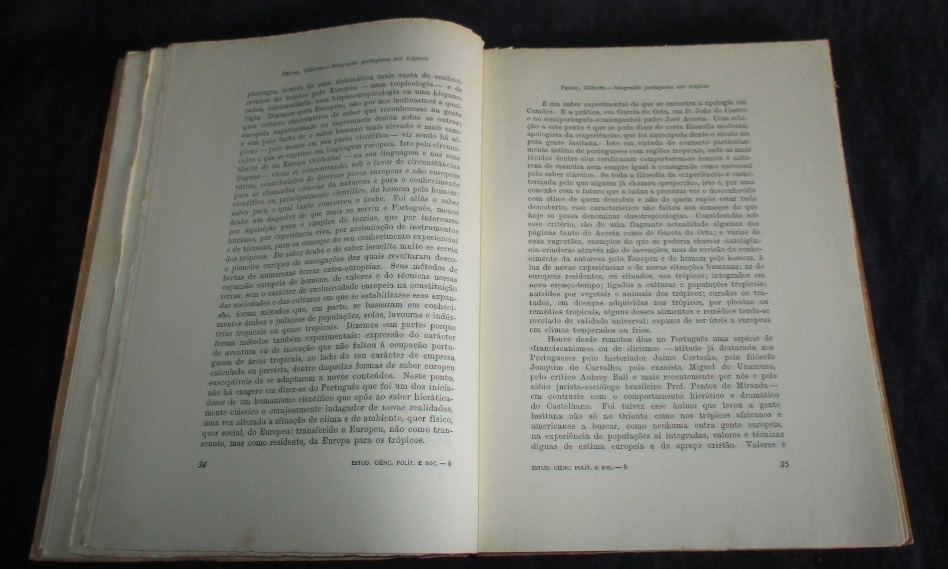 Livro Integração Portuguesa nos Trópicos Gilberto Freyre 1958