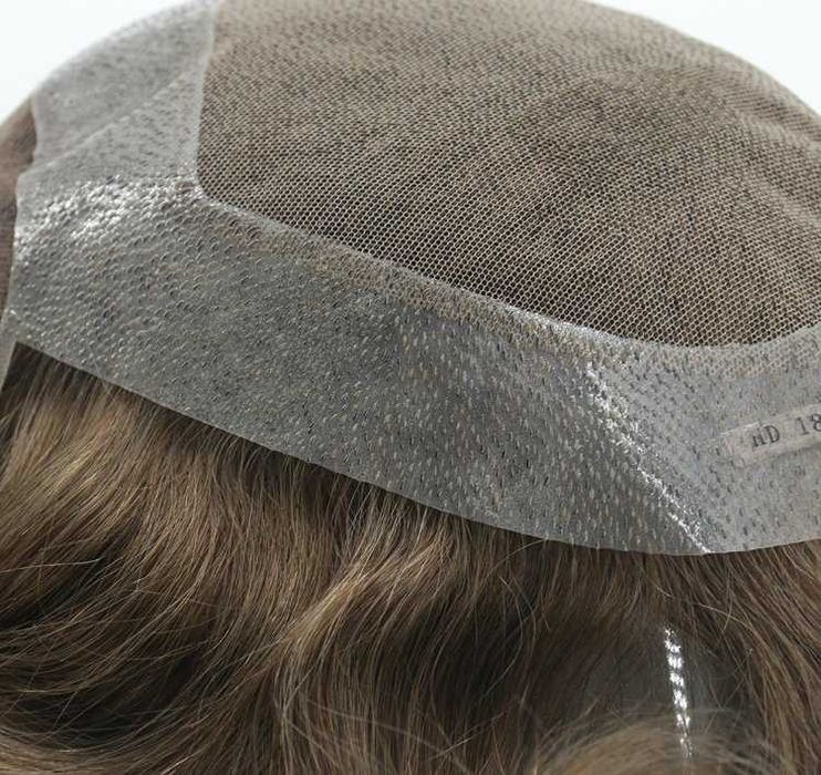 Męski topper, szwajcarski tiul + PU