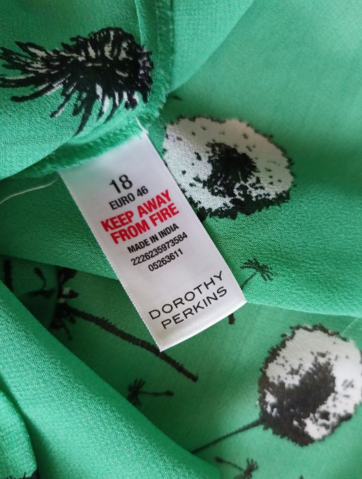 Dorothy Perkins wizytowa bluzka zielona z wiązaniem pod szyją 18/ 46