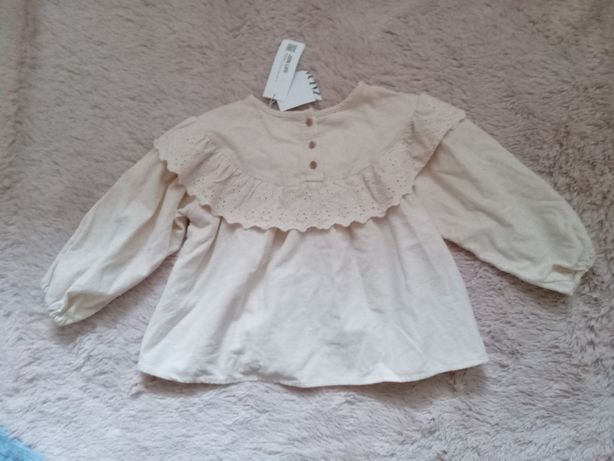 Тепленька блузка,рубашка мікровільвет Zara 3-4 рокм