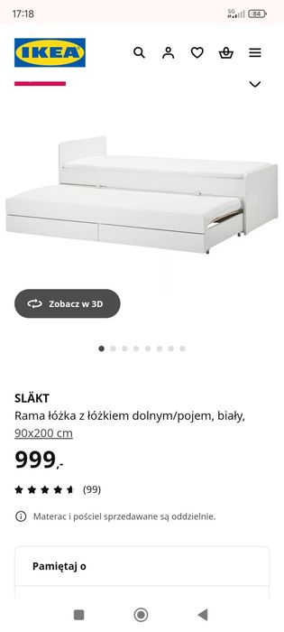 Sprzedam łóżko Ikea