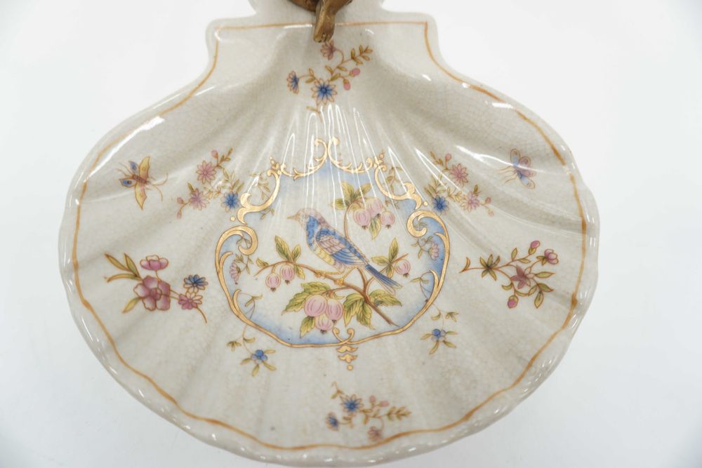 PIĘKNA mydelniczka -porcelana z brązem