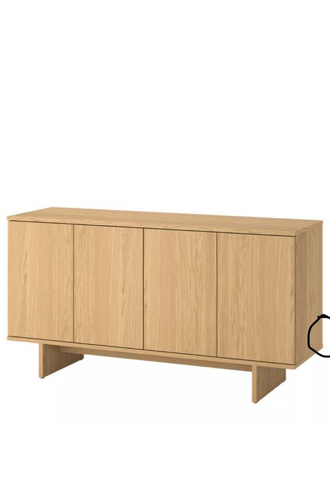 STOCKHOLM 2025 Aparador, chapa de carvalho, 161x42x83 cm está lascado,