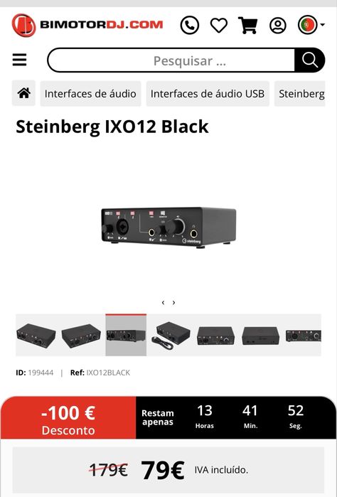 Interface Audio Steinberg IXO12 com stand versao exclusiva White