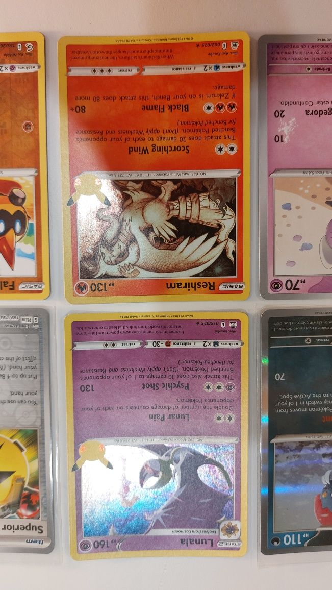 Cartas pokémon variadas