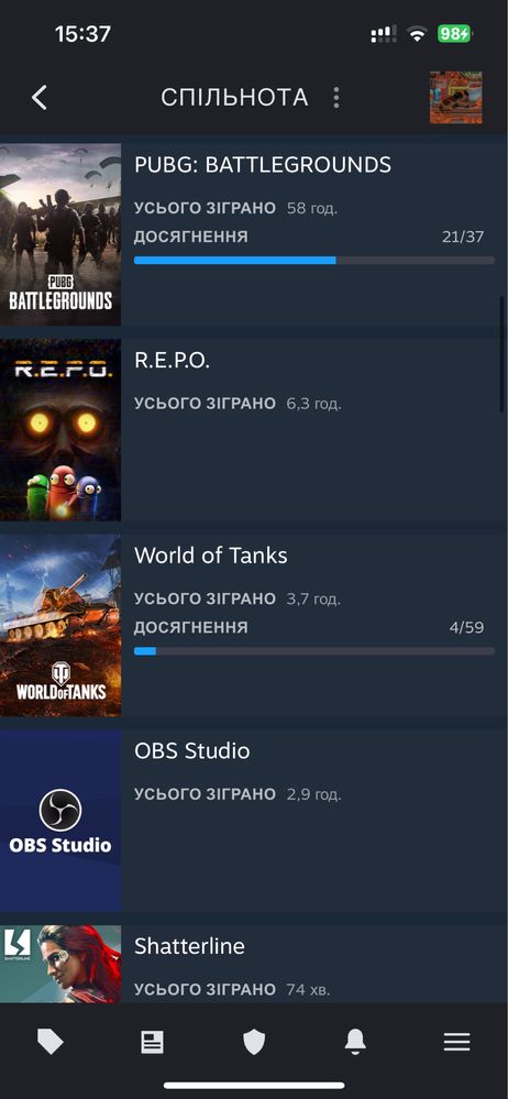 Стім аккаунт (cs2, dbd, pubg)