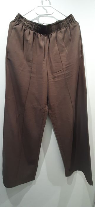 Spodnie wide leg brązowe