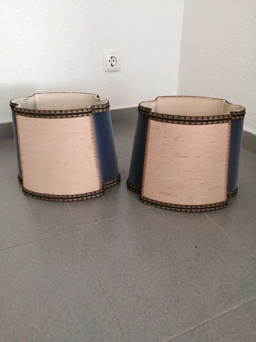Conjunto de 2 Abajur, em veludo e tecido (vintage)