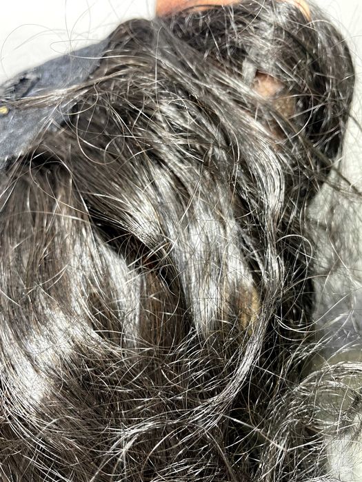 шиньйони на заколках Шиньон гофре черный теплый