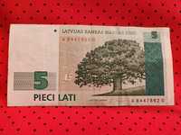 Banknot Łotwa 5 LATI z 1996 roku