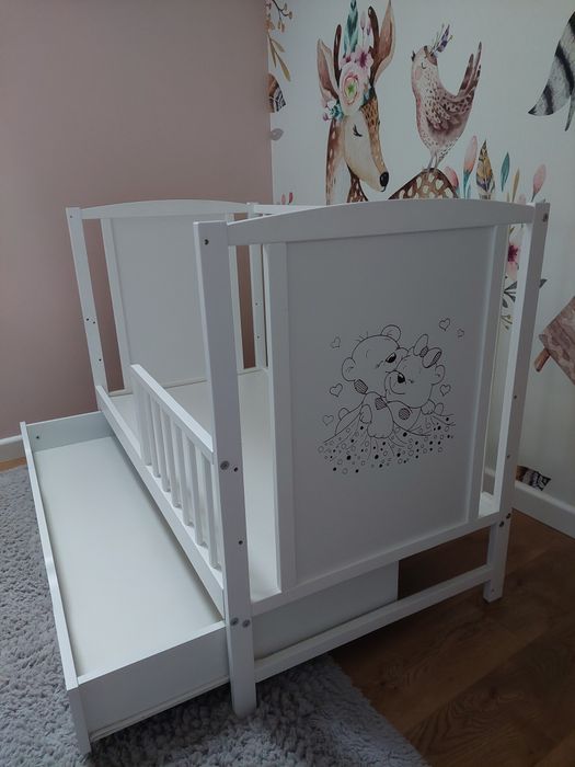 Łóżeczko dziecięce/tapczanik BAJKA 2w1 + materac