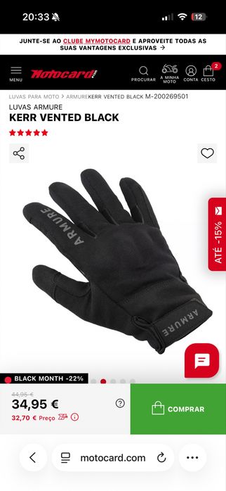 Luvas armure (tamanho XL)