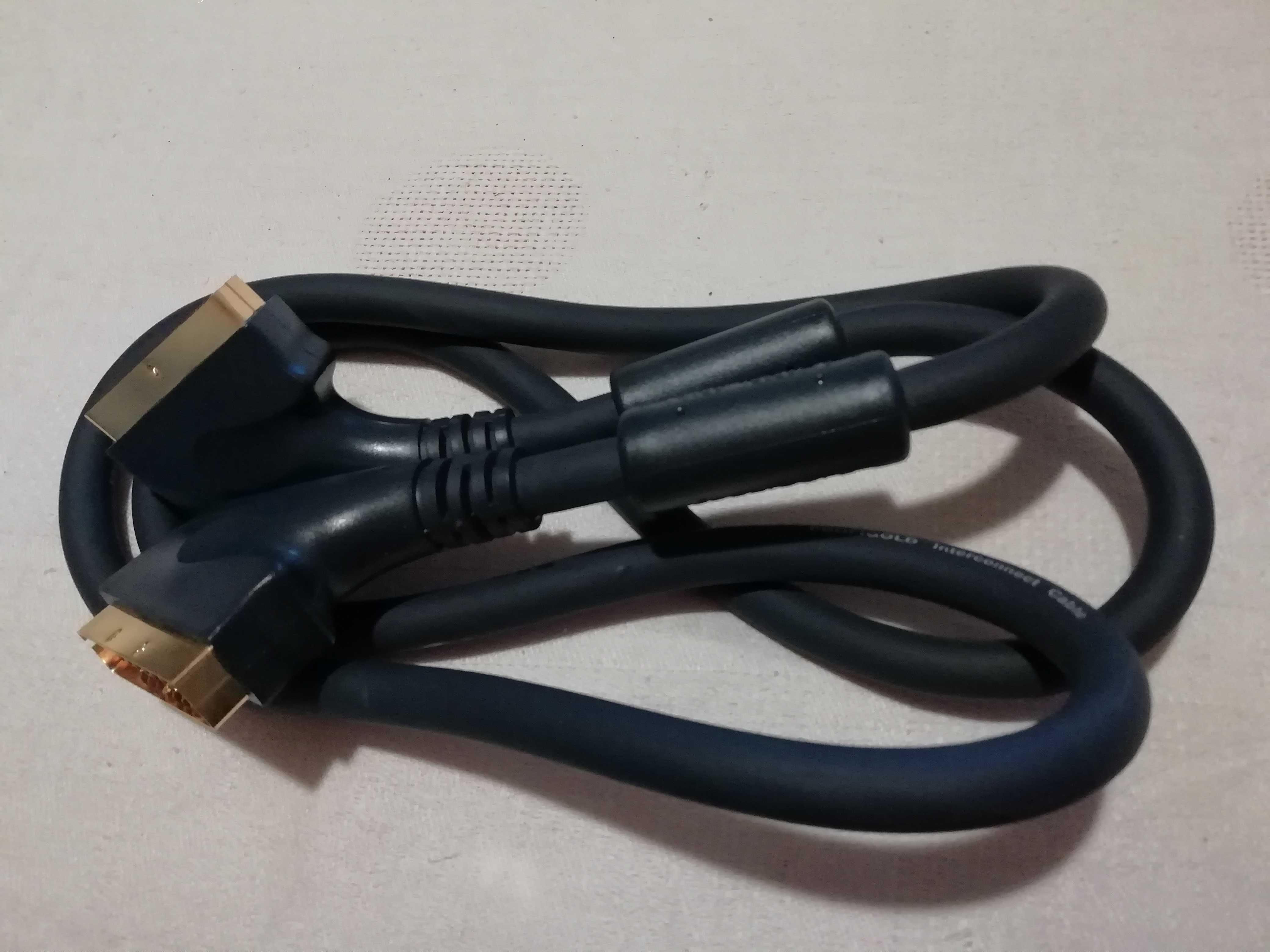 Kabel PROFIGOLD SCART EURO 1,5 metra gruby, pozłacane złącza