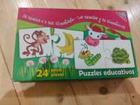 Puzzle educativo Animais e sua Alimentação