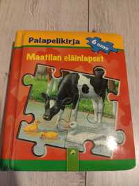 Fińska książeczka o zwierzętach z puzzlami